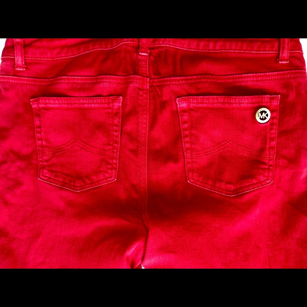 Michael Kors Ladies Red Denim Pants SZ 8 - Picture 10 of 13